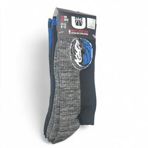 NBA  Dallas Mavericks | Men’s Crew Graphic Black, Blue & Grey Socks | NWT | 6-12